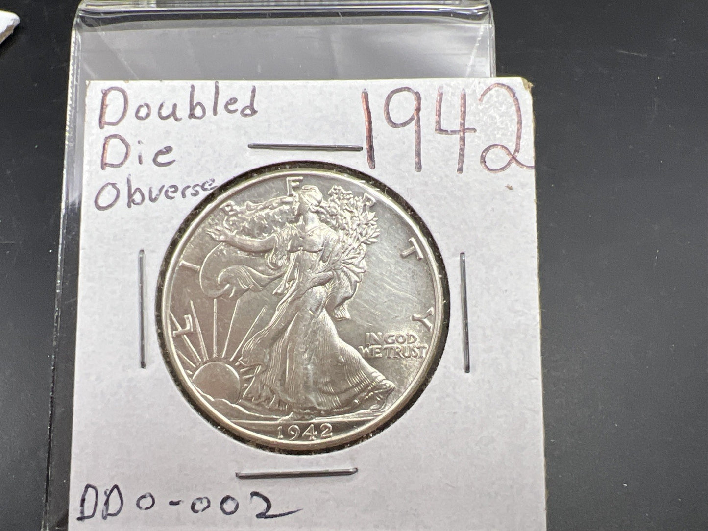 1942 P Walking Liberty Silver Half Dollar DDO 002 Double Die Obverse UNC Details