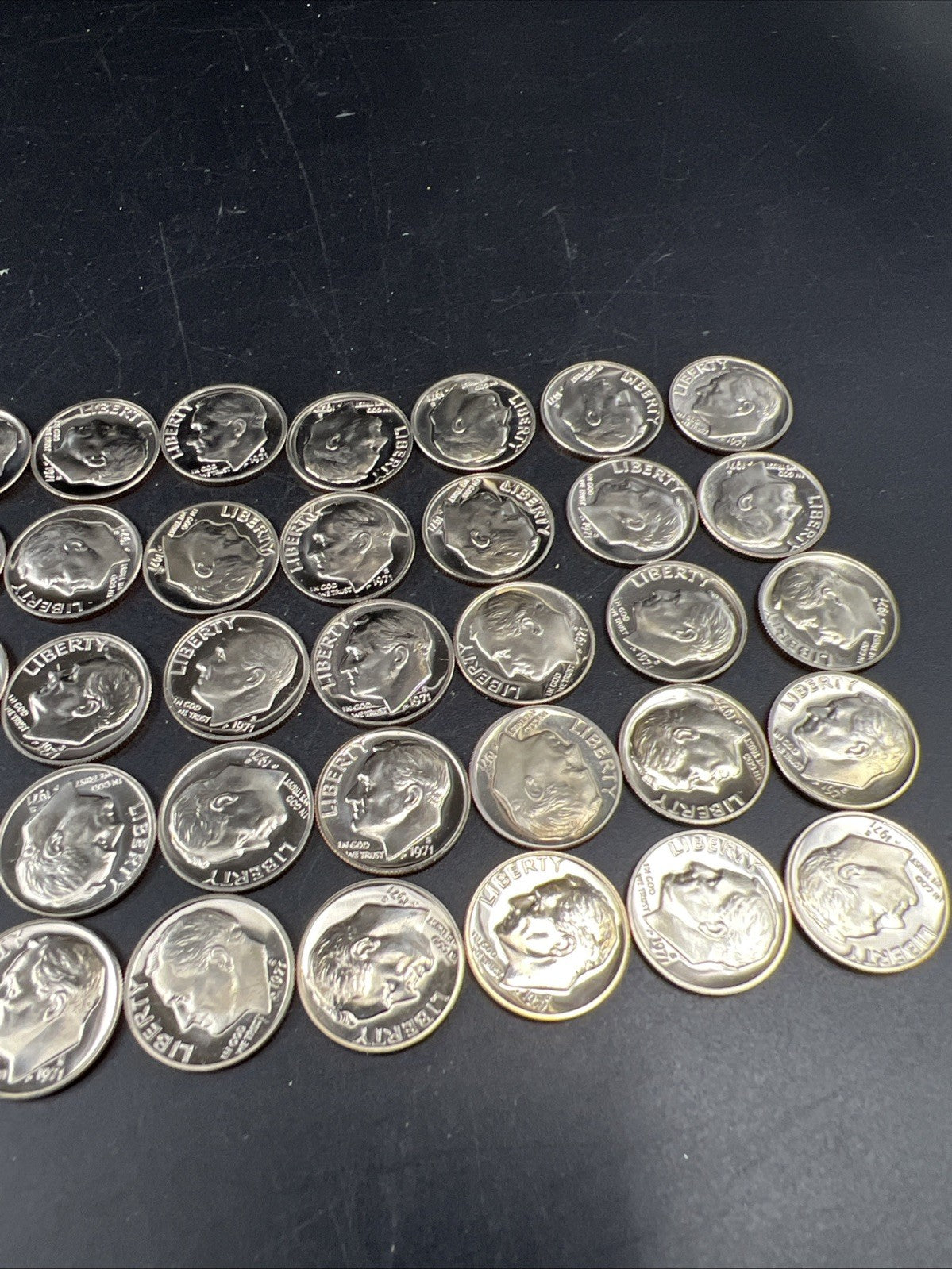 50 Coin Choice / Gem Proof 1971 S 10c Roosevelt Clad Dime Coin Roll