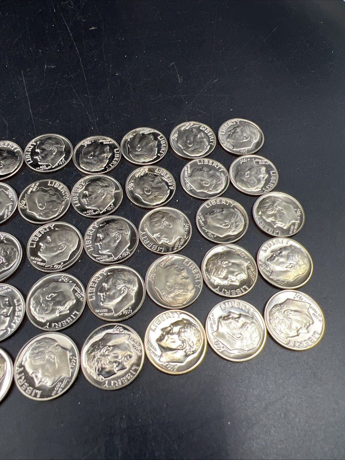 50 Coin Choice / Gem Proof 1971 S 10c Roosevelt Clad Dime Coin Roll