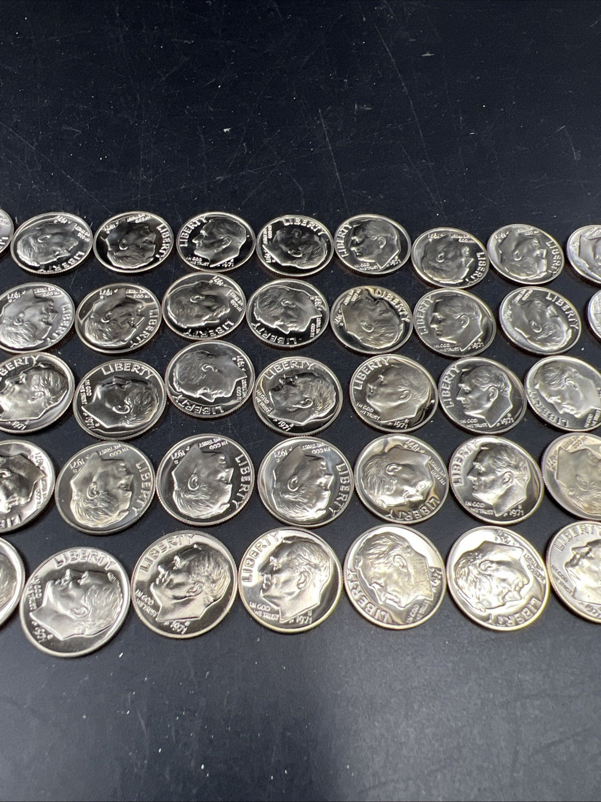 50 Coin Choice / Gem Proof 1971 S 10c Roosevelt Clad Dime Coin Roll