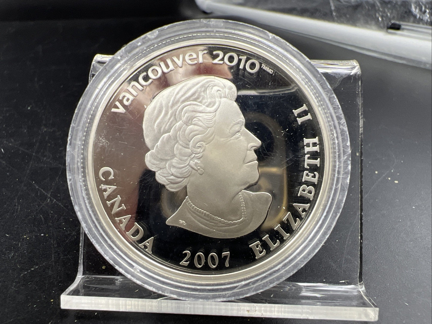 2007 2010 Vancouver Olympics Silver $25 Holographic Hockey Proof Coin