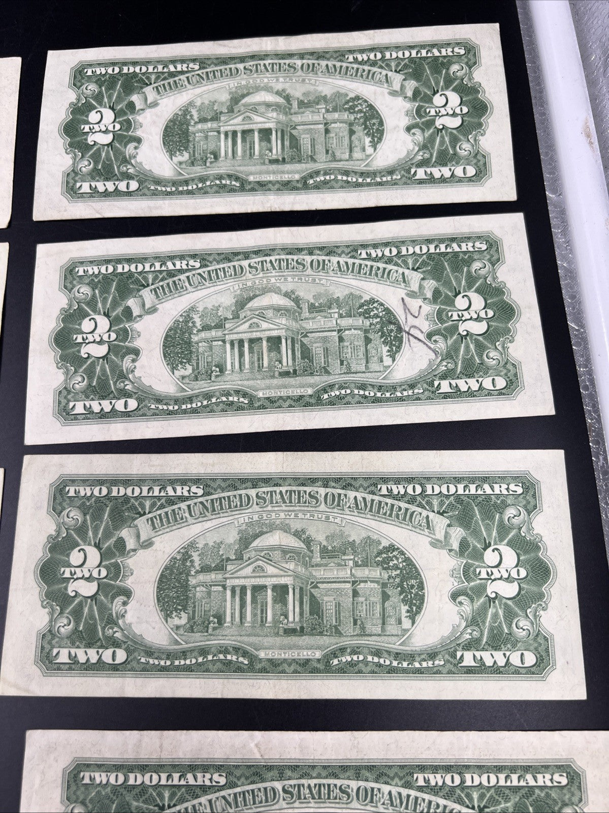 Lot of 10 1963 1953 $2 USN Legal Tender Red Seal Notes VF Very Fine #400