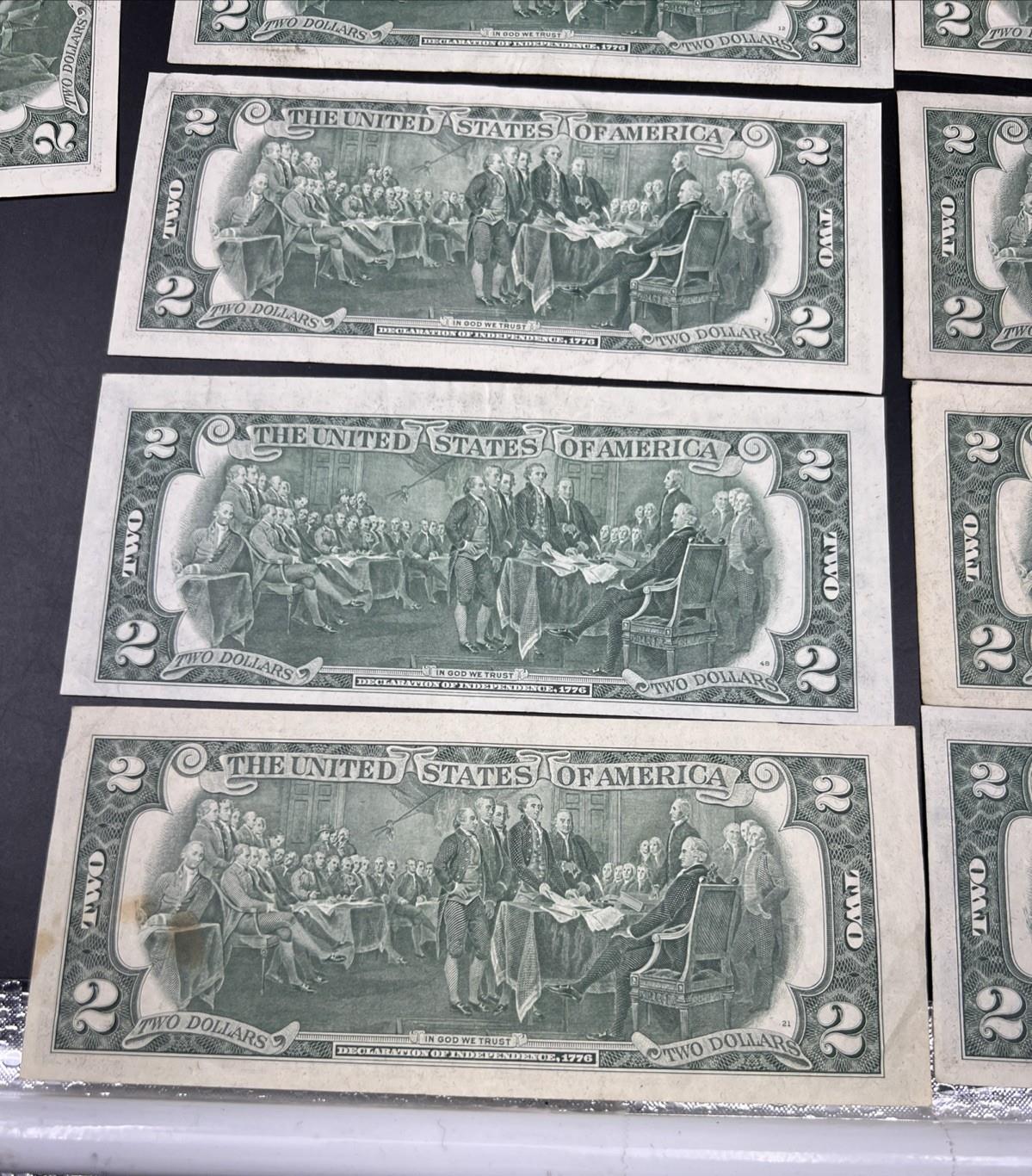 Lot of 19 1976 $2 FRN Federal Reserve Dollars Bicentennial Note Circulated #179