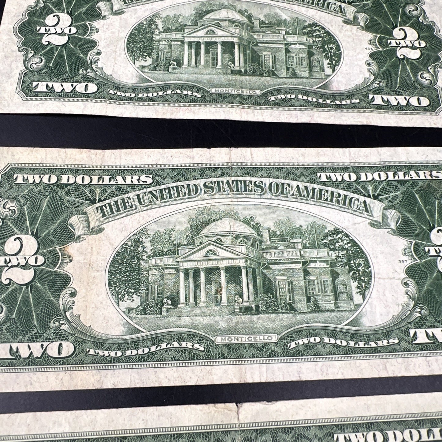 Lot of 10 1953 $2 USN Legal Tender Red Seal Notes VG circ #188