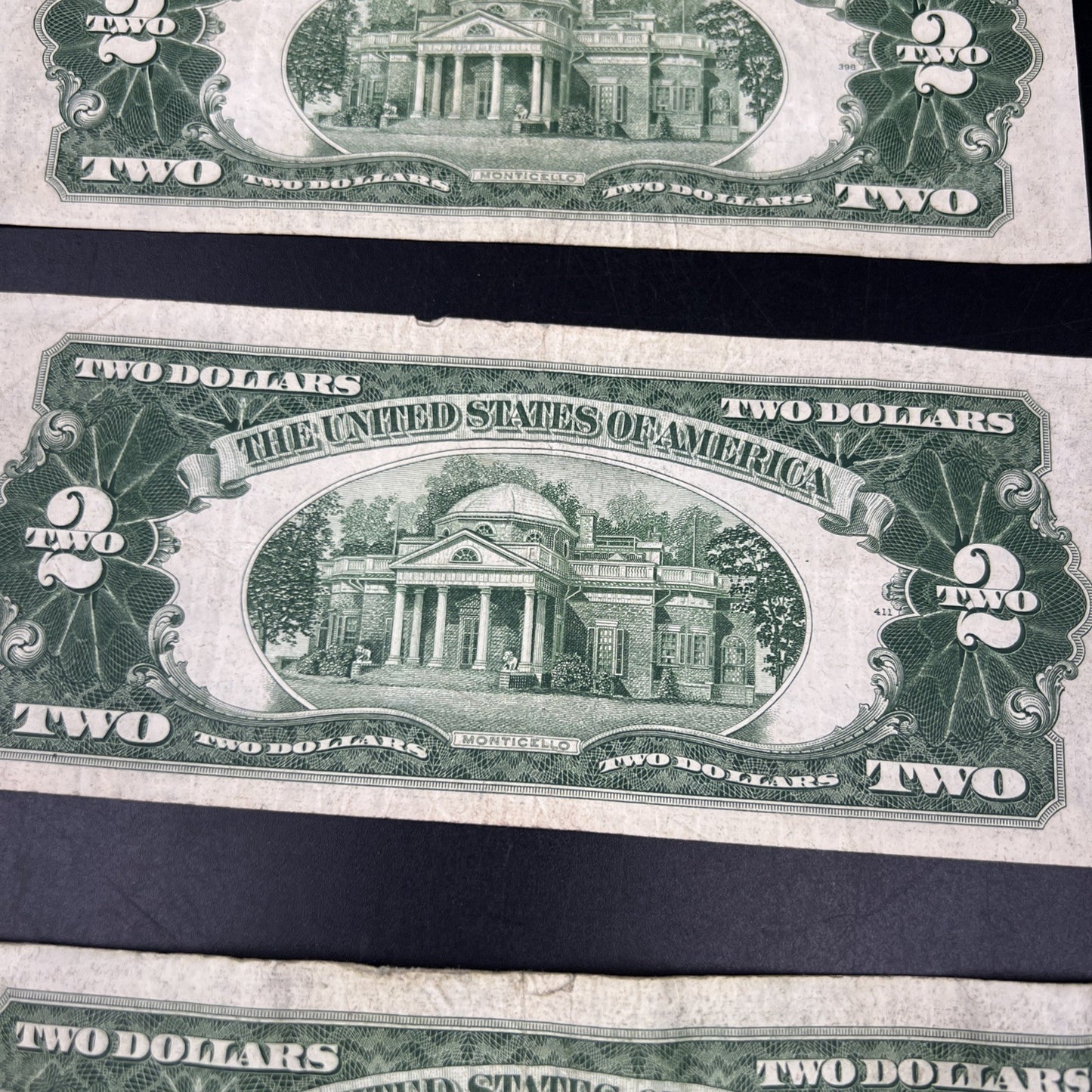 Lot of 10 1953 $2 USN Legal Tender Red Seal Notes VG Very Good Circ #855