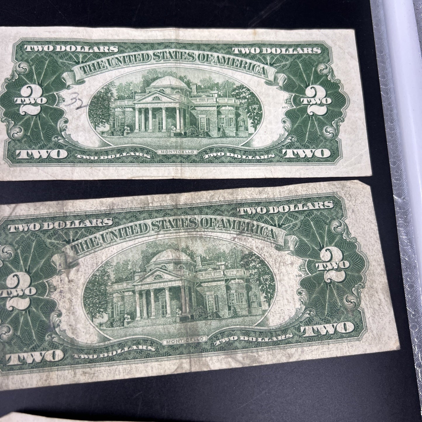 Lot of 10 1953 $2 USN Legal Tender Red Seal Notes VG Very Good Circ #855