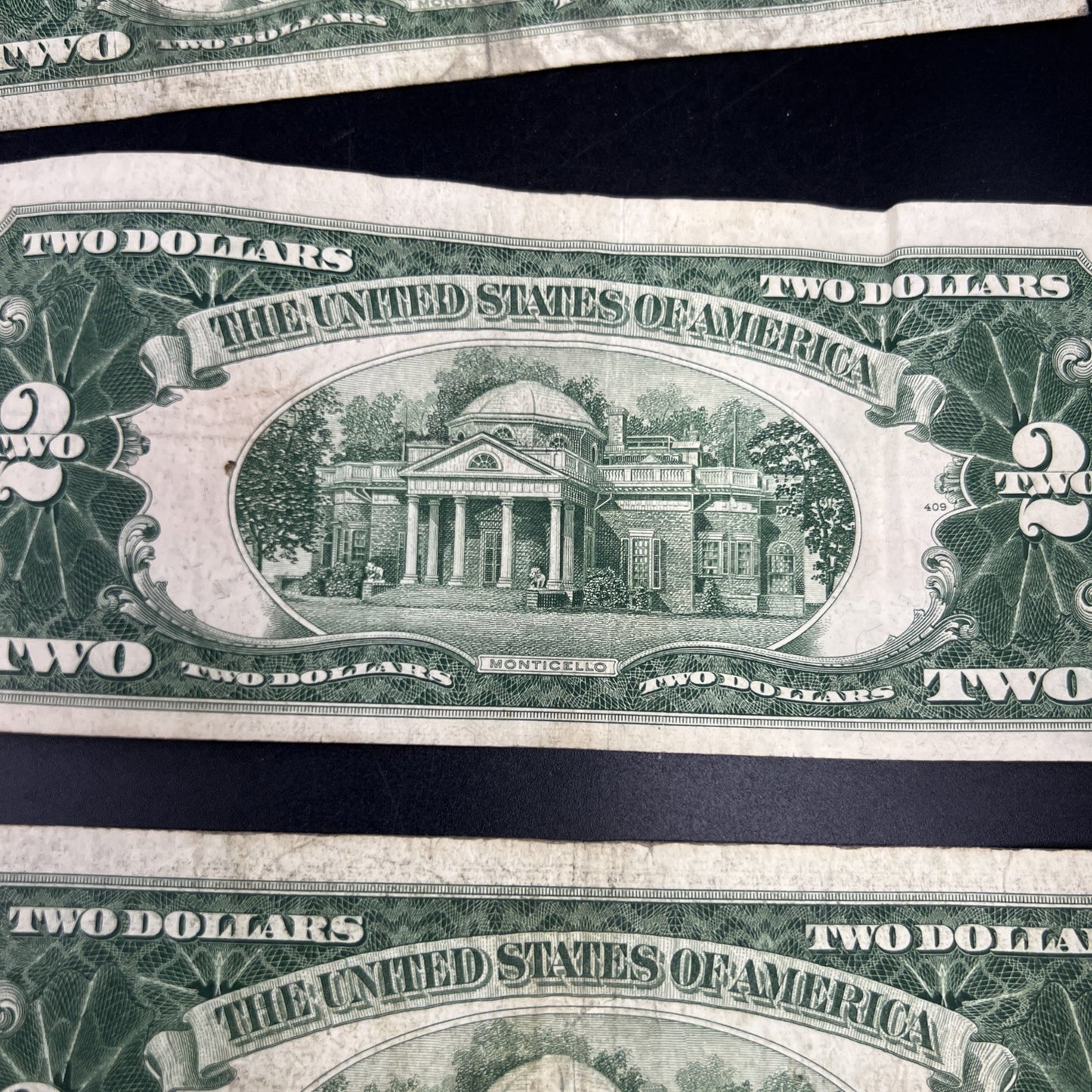 Lot of 10 1953 $2 USN Legal Tender Red Seal Notes VG Very Good Circ #855