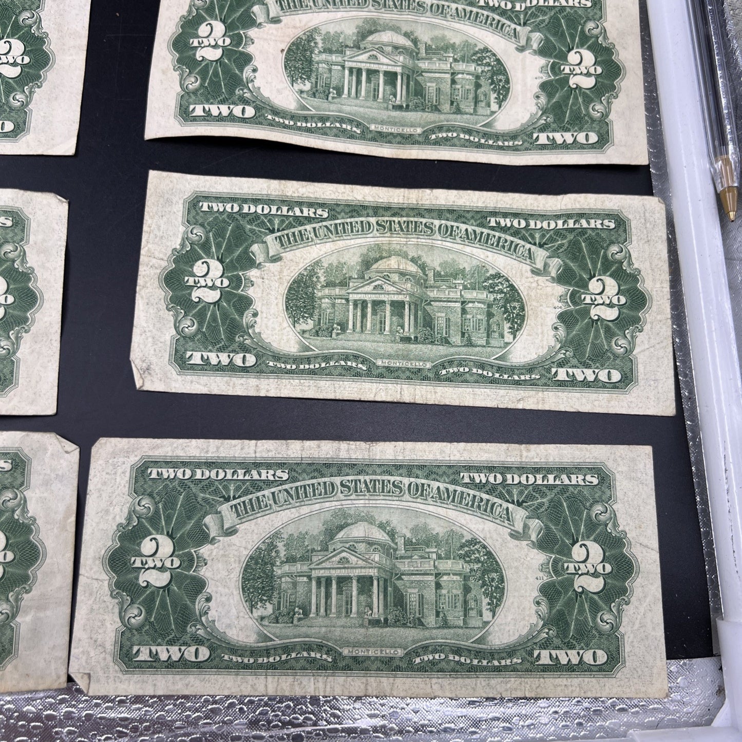 Lot of 10 1953 $2 USN Legal Tender Red Seal Notes VG Very Good Circ #855