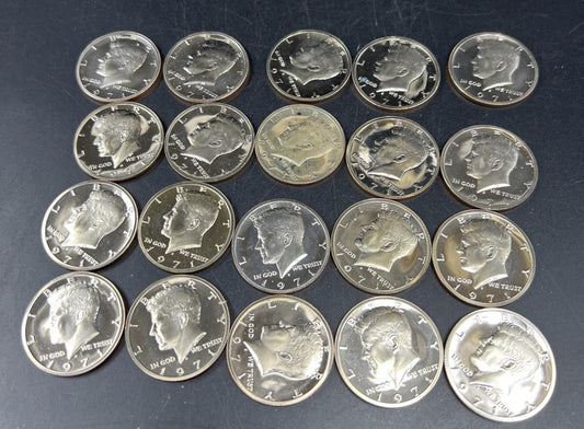 20 Coin Roll 1971 S 25c Gem Proof Cameo Kennedy Half Dollar Coins Copper Nickel