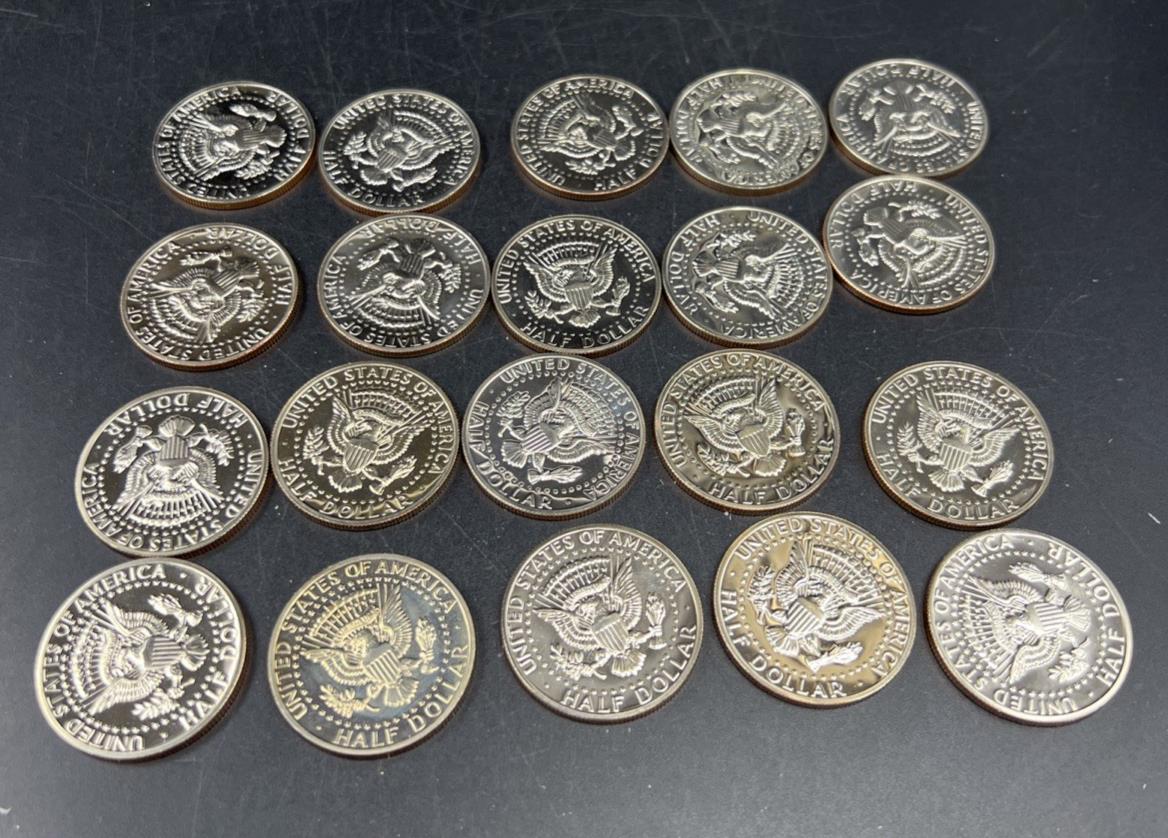 20 Coin Roll 1971 S 25c Gem Proof Cameo Kennedy Half Dollar Coins Copper Nickel