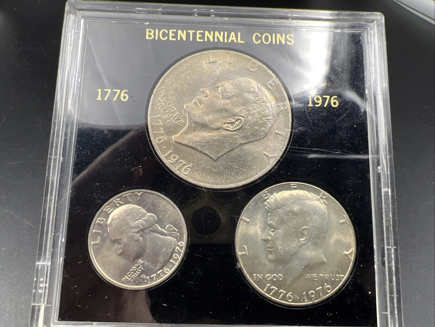 3 Coin 1976 25c 50c $1 Bicentennial Set UNC Citizens Dakalb Bank Clarkston GA