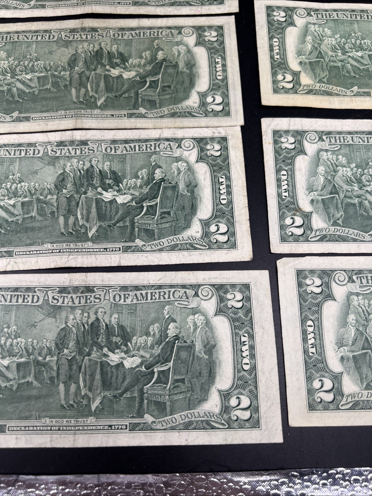 Lot of 10 1976 $2 FRN Federal Reserve Dollars Bicentennial Note Circulated #542