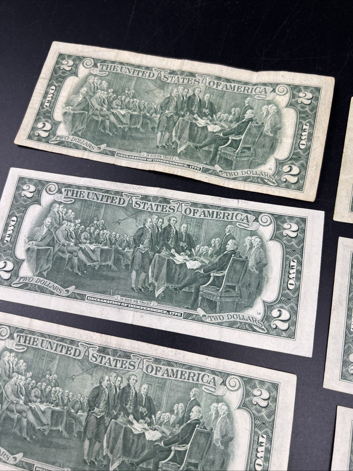 Lot of 10 1976 $2 FRN Federal Reserve Dollars Bicentennial Note Circulated #026
