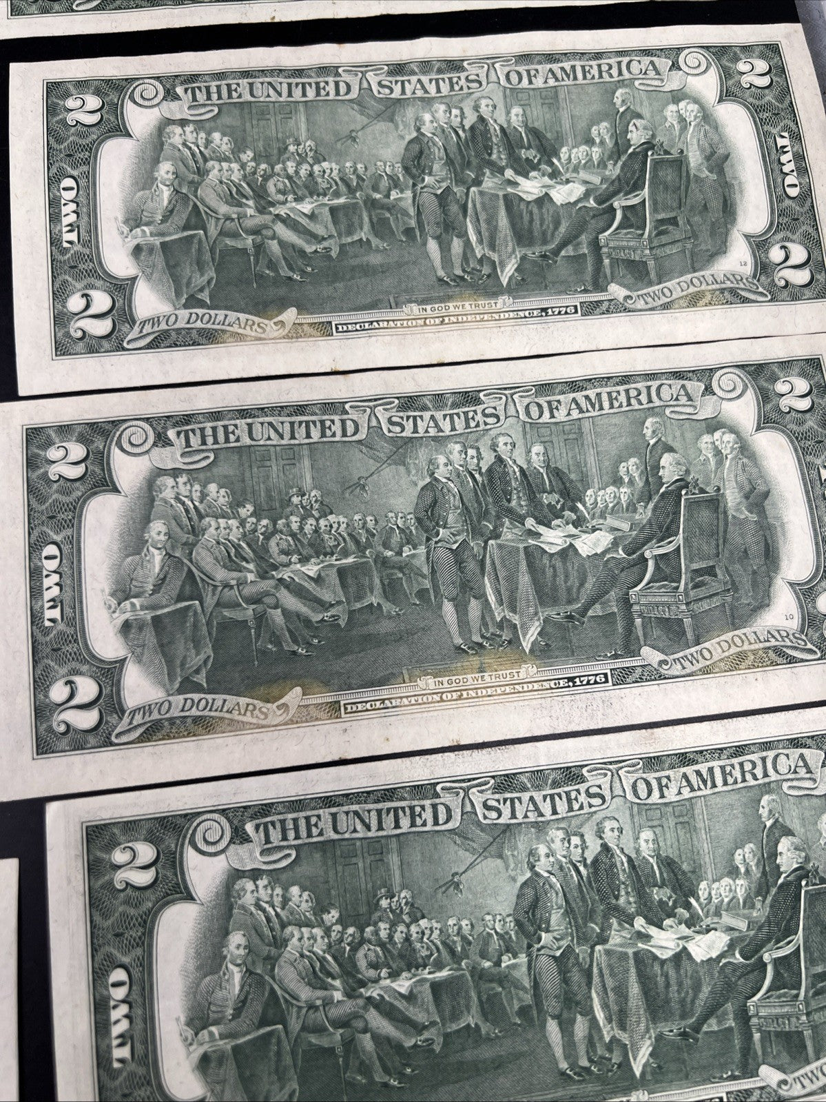 Lot of 10 1976 $2 FRN Federal Reserve Dollars Bicentennial Note Circulated #026