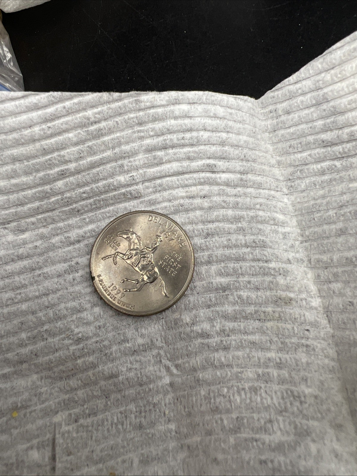 1999 Delaware Quarter Coin & Die Set Rusted Used Dirty Condition