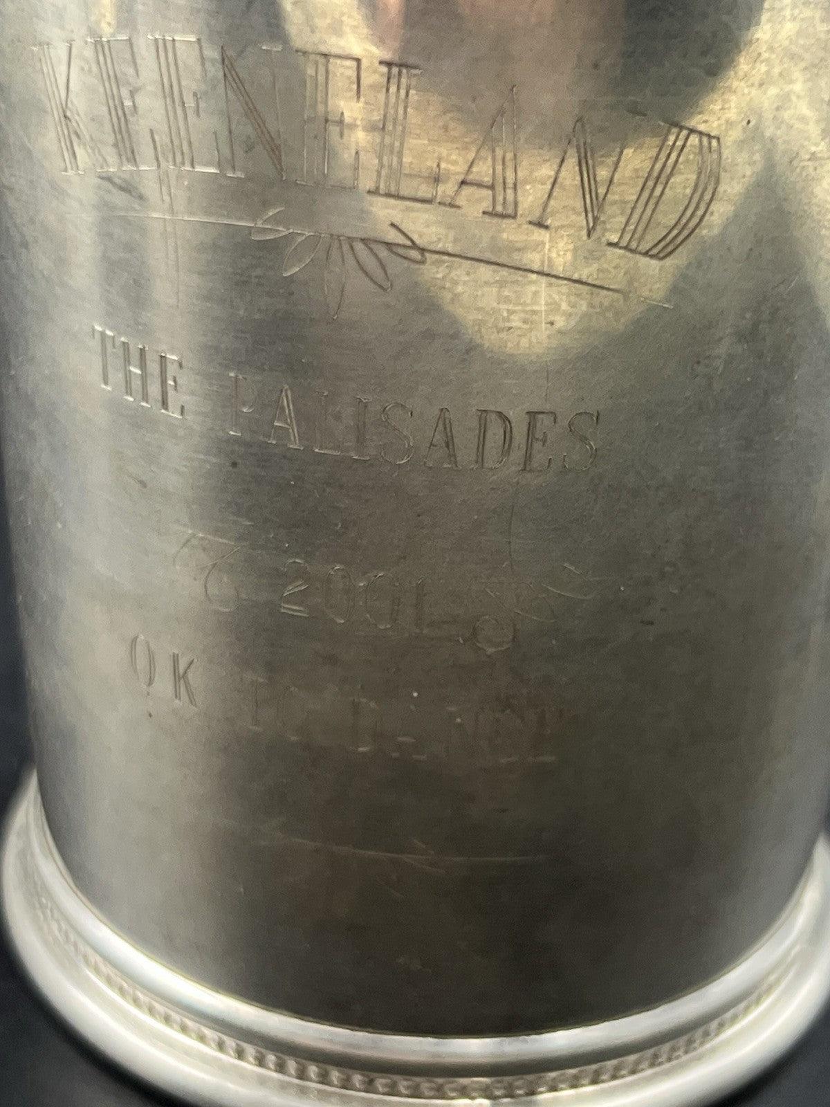 Keeneland Sterling Silver Mint Julep Trophy Cup 2001 Palisades OK To Dance SKU#B