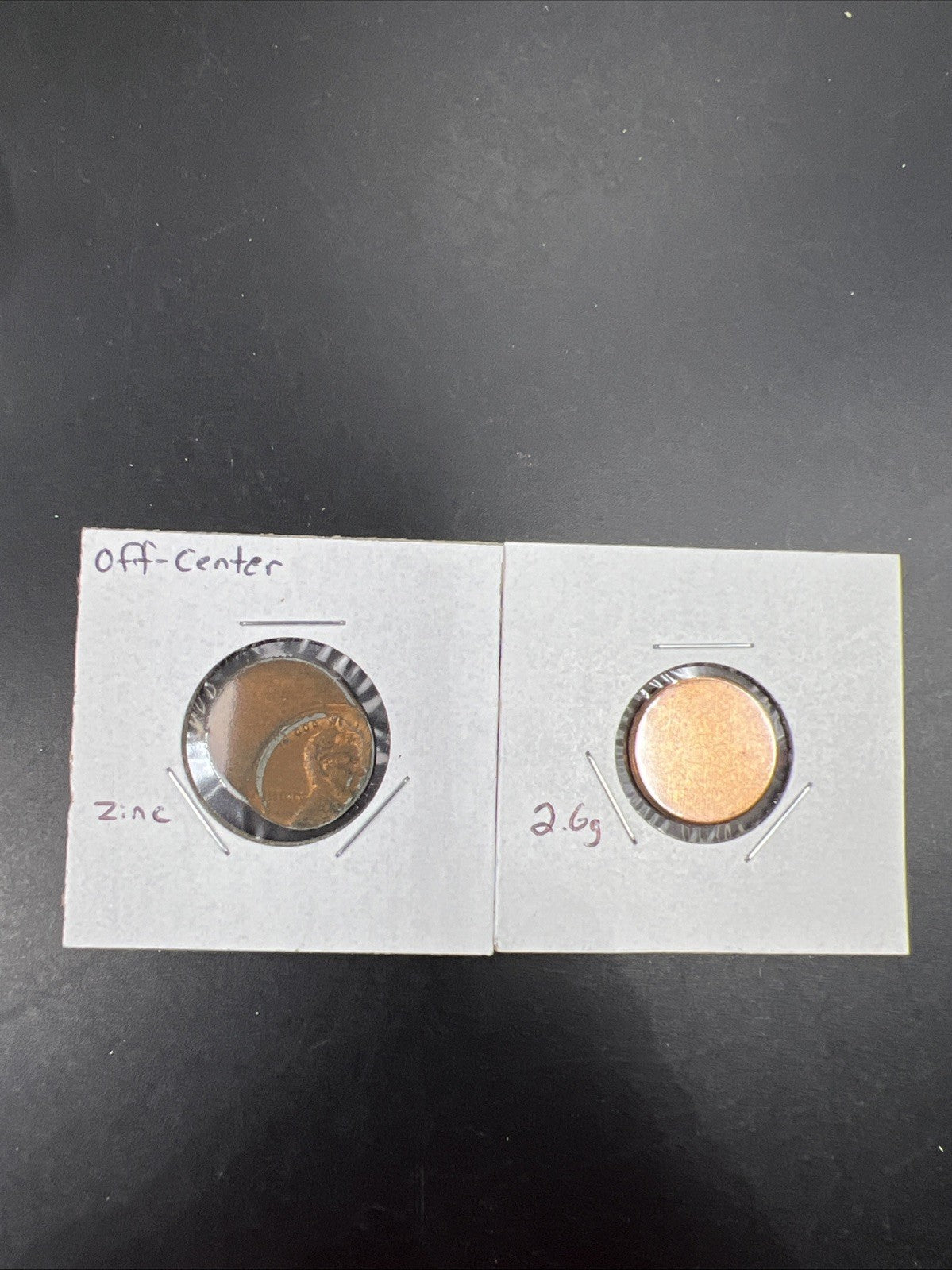 2 Coin Error Set Off Center & Blank Planchet Lincoln Memorial Cents