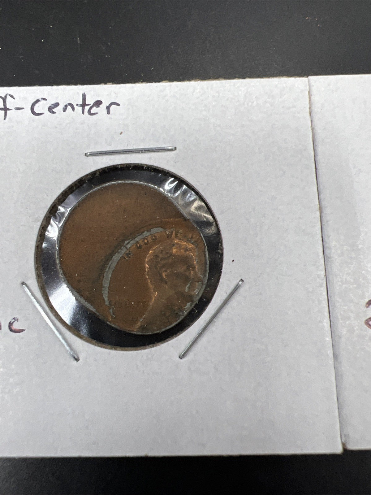 2 Coin Error Set Off Center & Blank Planchet Lincoln Memorial Cents