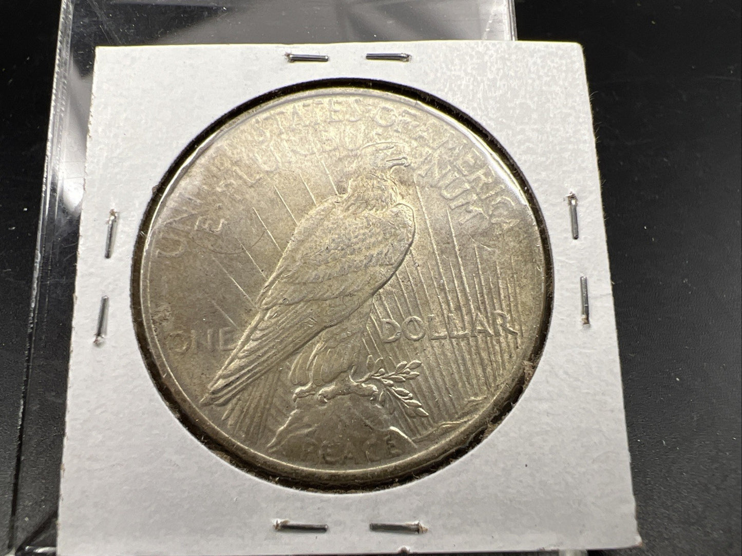 1924 $1 Peace Silver Dollar Coin Laminated Planchet Error AU About UNC