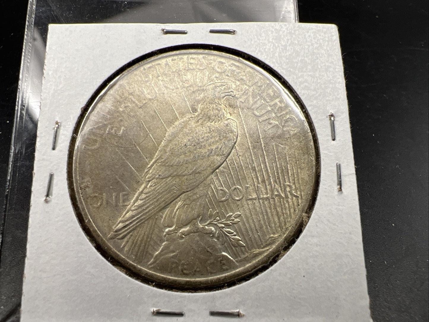 1924 $1 Peace Silver Dollar Coin Laminated Planchet Error AU About UNC