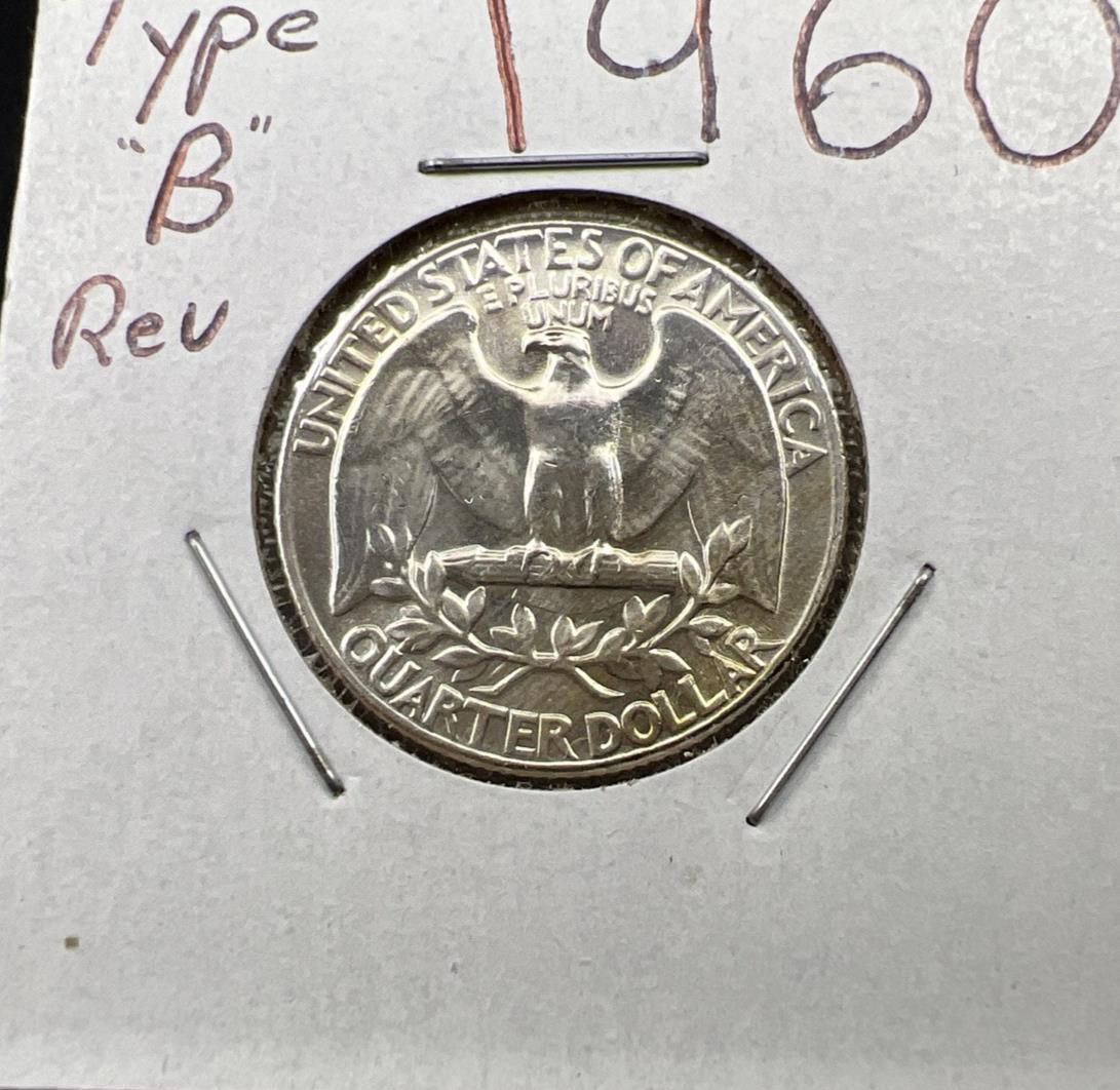 1963 P 25C Washington Quarter Silver Coin Choice BU Uncirculated Type B Rev SK#4