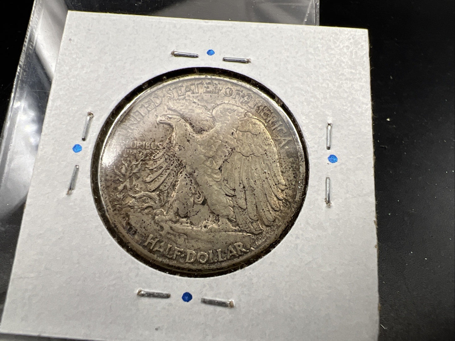 1945 d 50C Walking Liberty Silver Half Dollar Coin VF Nice Original Toning