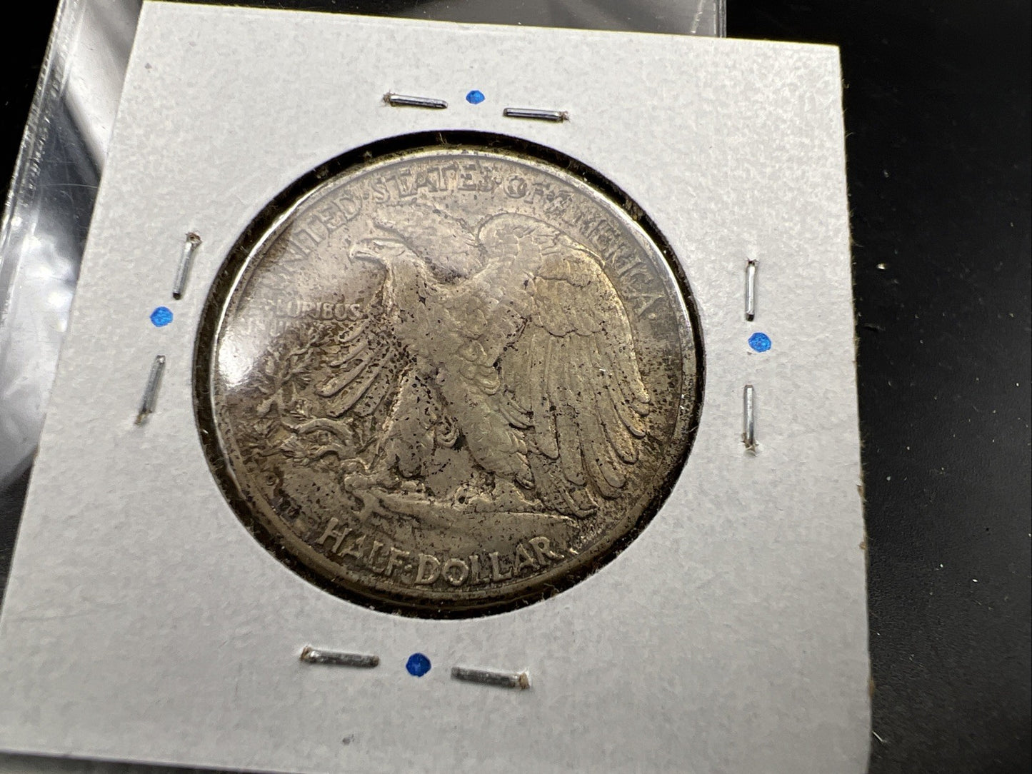 1945 d 50C Walking Liberty Silver Half Dollar Coin VF Nice Original Toning