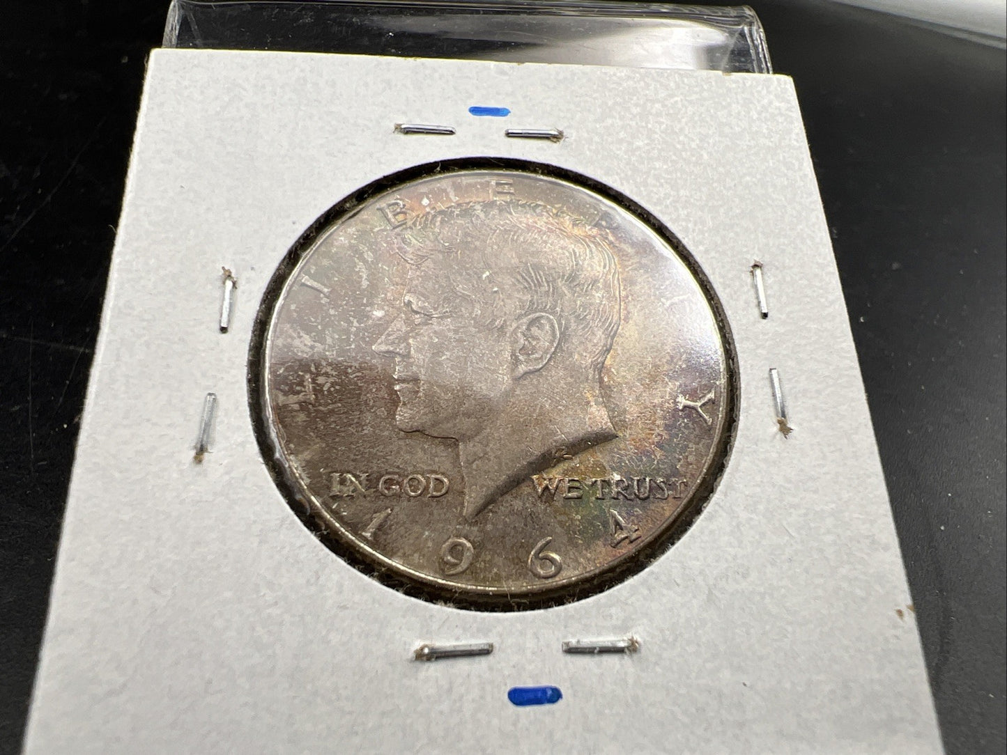 1964 D 50c Kennedy Silver Half Dollar Coin Choice AU / UNC Amber Toning SKU#J