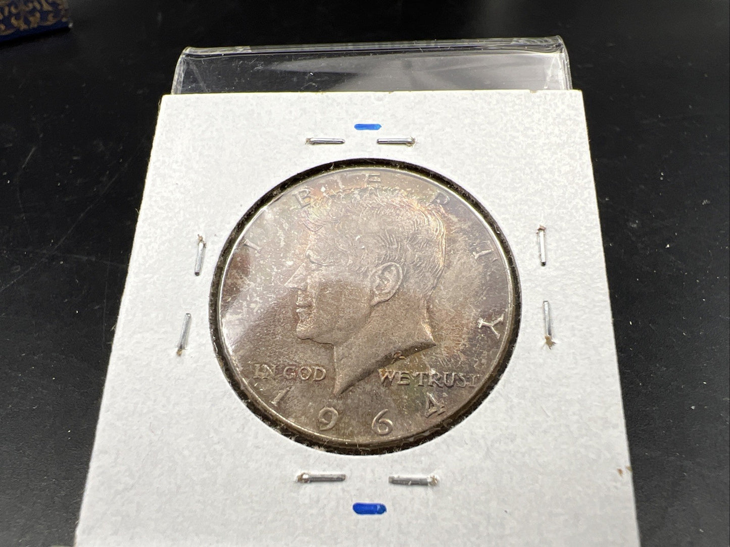 1964 D 50c Kennedy Silver Half Dollar Coin Choice AU / UNC Amber Toning SKU#J