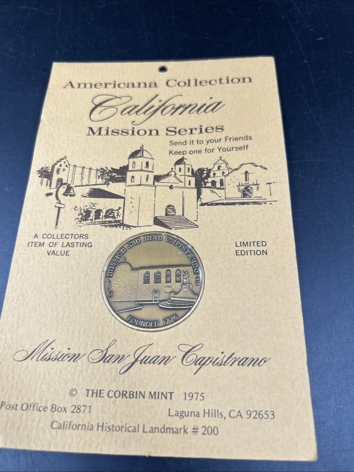 California Mission San Juan Capistrano Bronze Medal 200th Anniversary 1776-1976