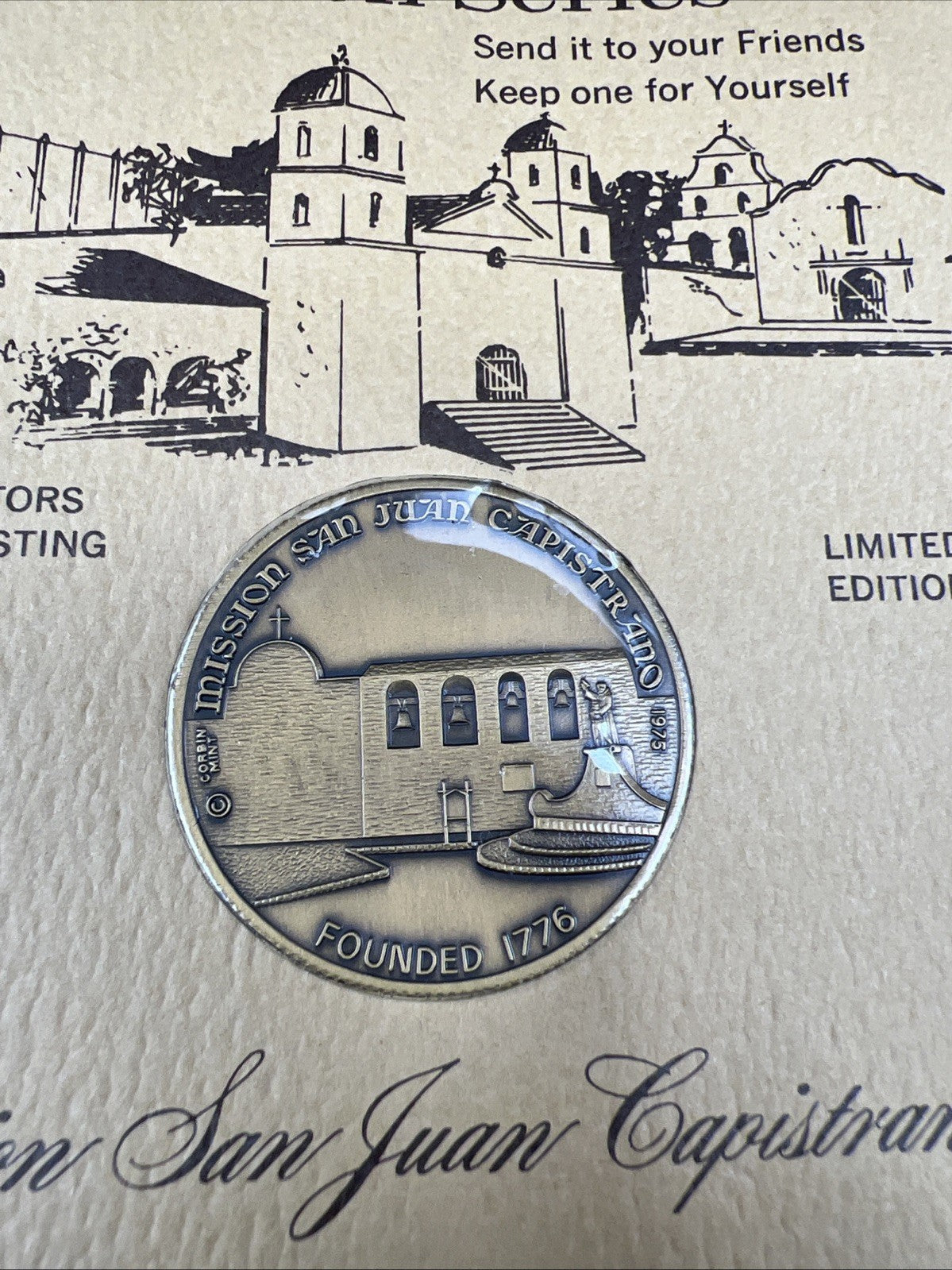 California Mission San Juan Capistrano Bronze Medal 200th Anniversary 1776-1976