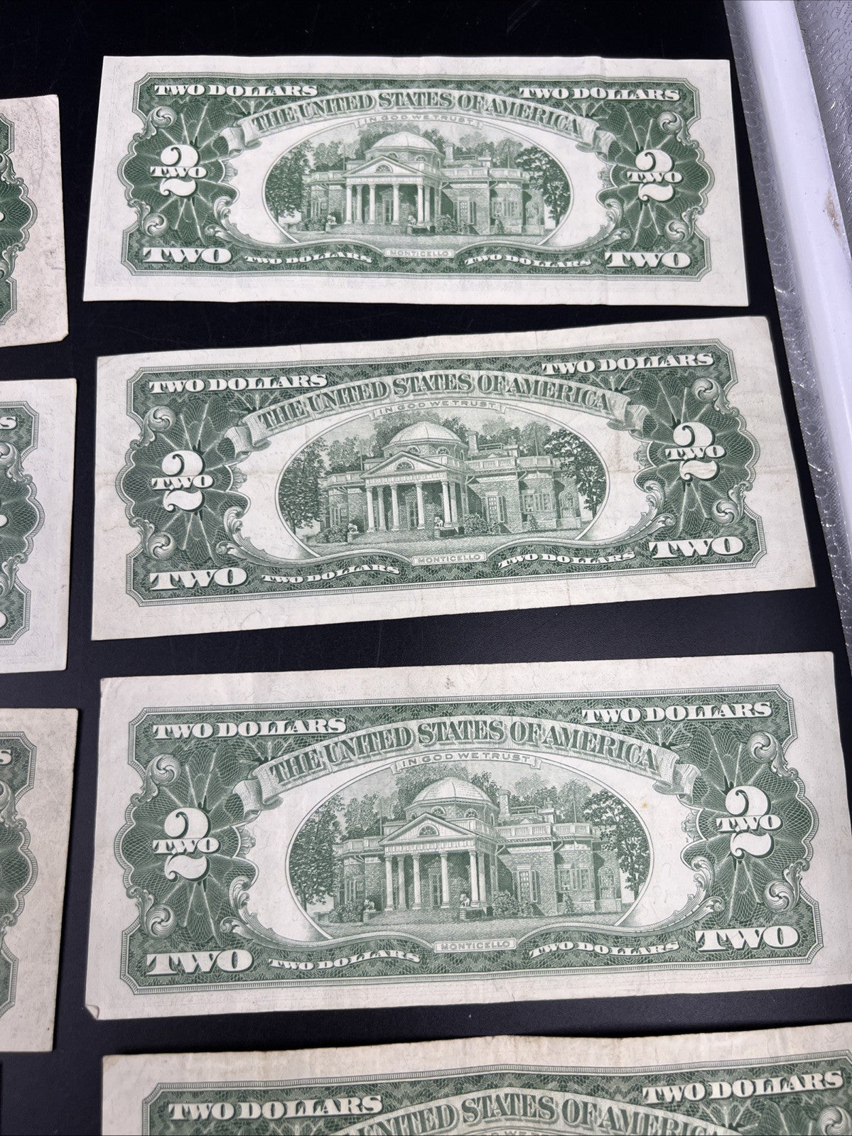 Lot of 10 1963 1953 $2 USN Legal Tender Red Seal Notes VF Very Fine #547
