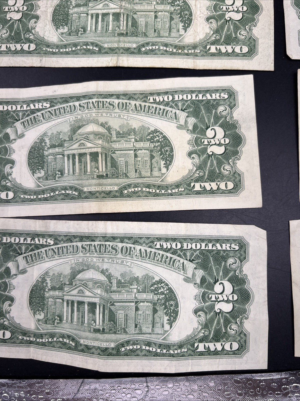 Lot of 10 1963 1953 $2 USN Legal Tender Red Seal Notes VF Very Fine #547