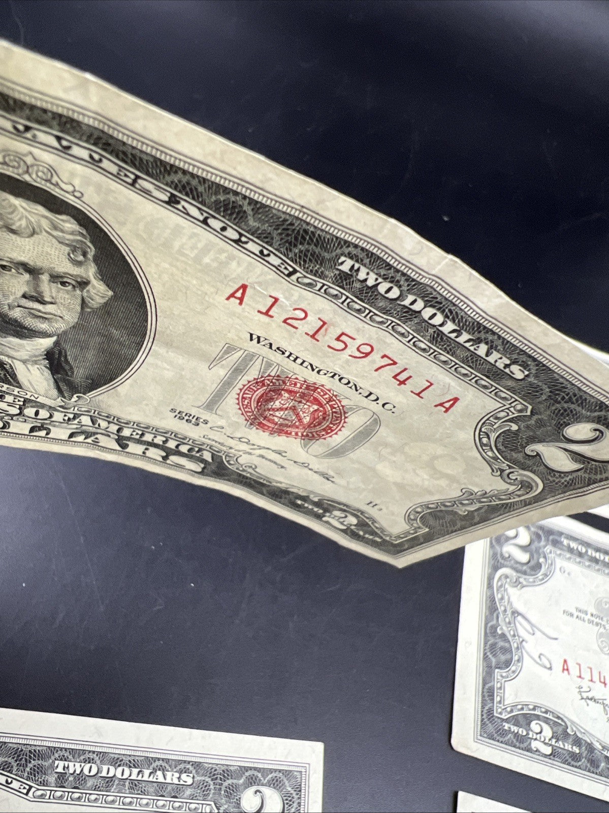Lot of 10 1963 $2 USN Legal Tender Red Seal Notes VF + Very Fine #493