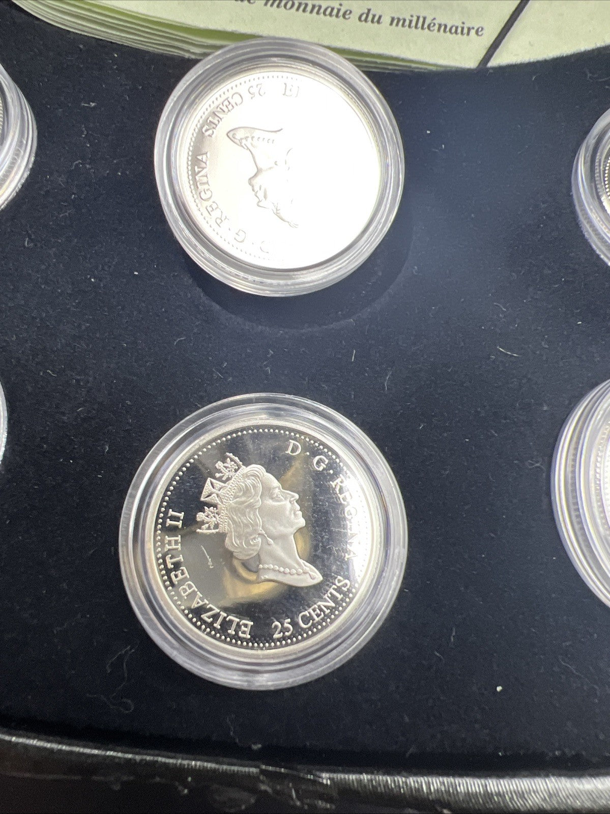 2000 Canada 12 Coin Sterling Silver Millenium Proof Quarter Set w/ Box & COA #J1