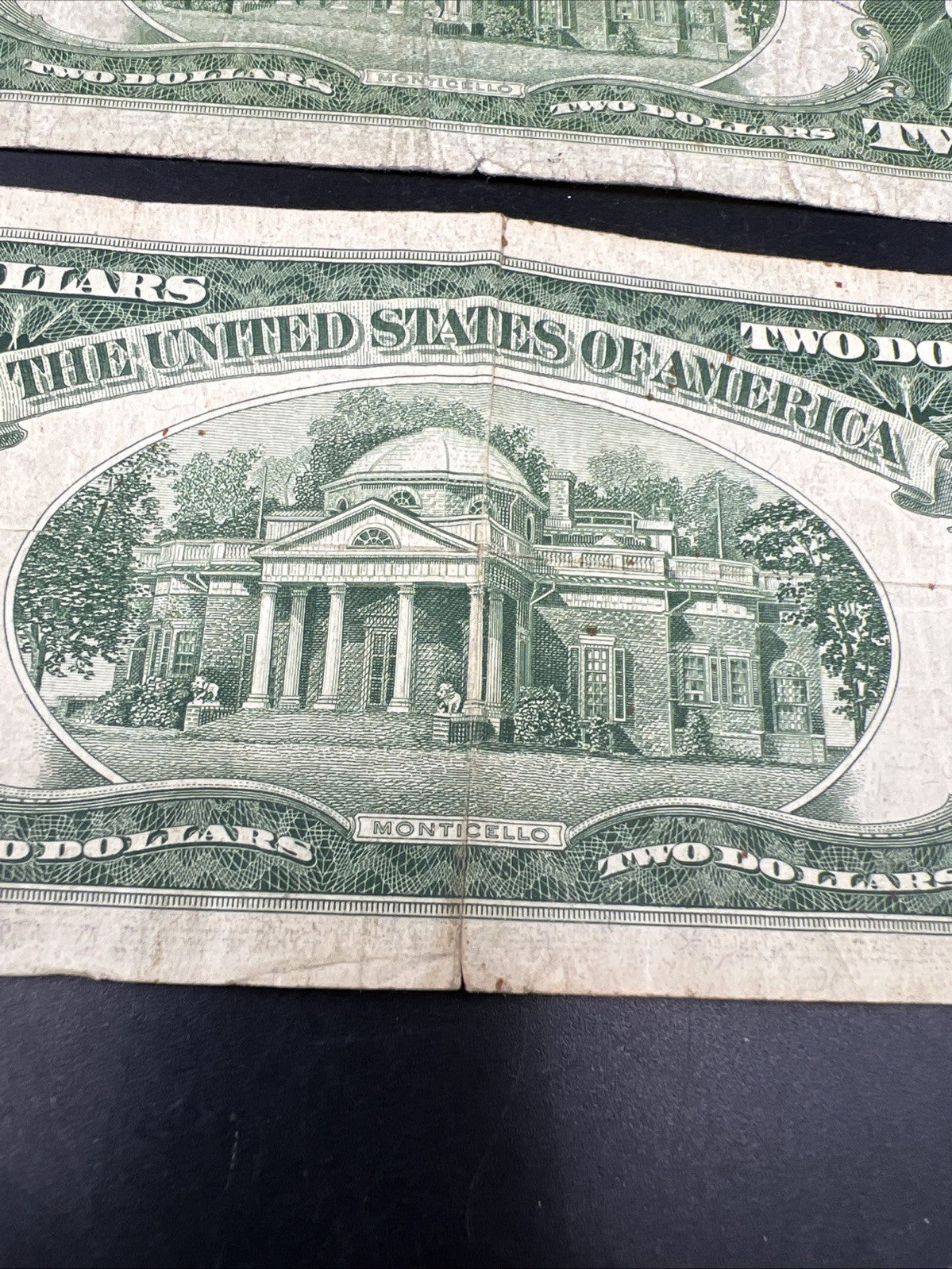 Lot of 7 1953 $2 USN Red Seal Legal Tender Notes Very Circulated #057