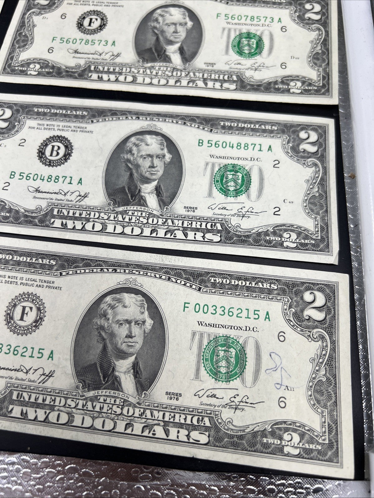 Lot of 10 1976 $2 FRN Federal Reserve Dollars Bicentennial Note XF / AU #173