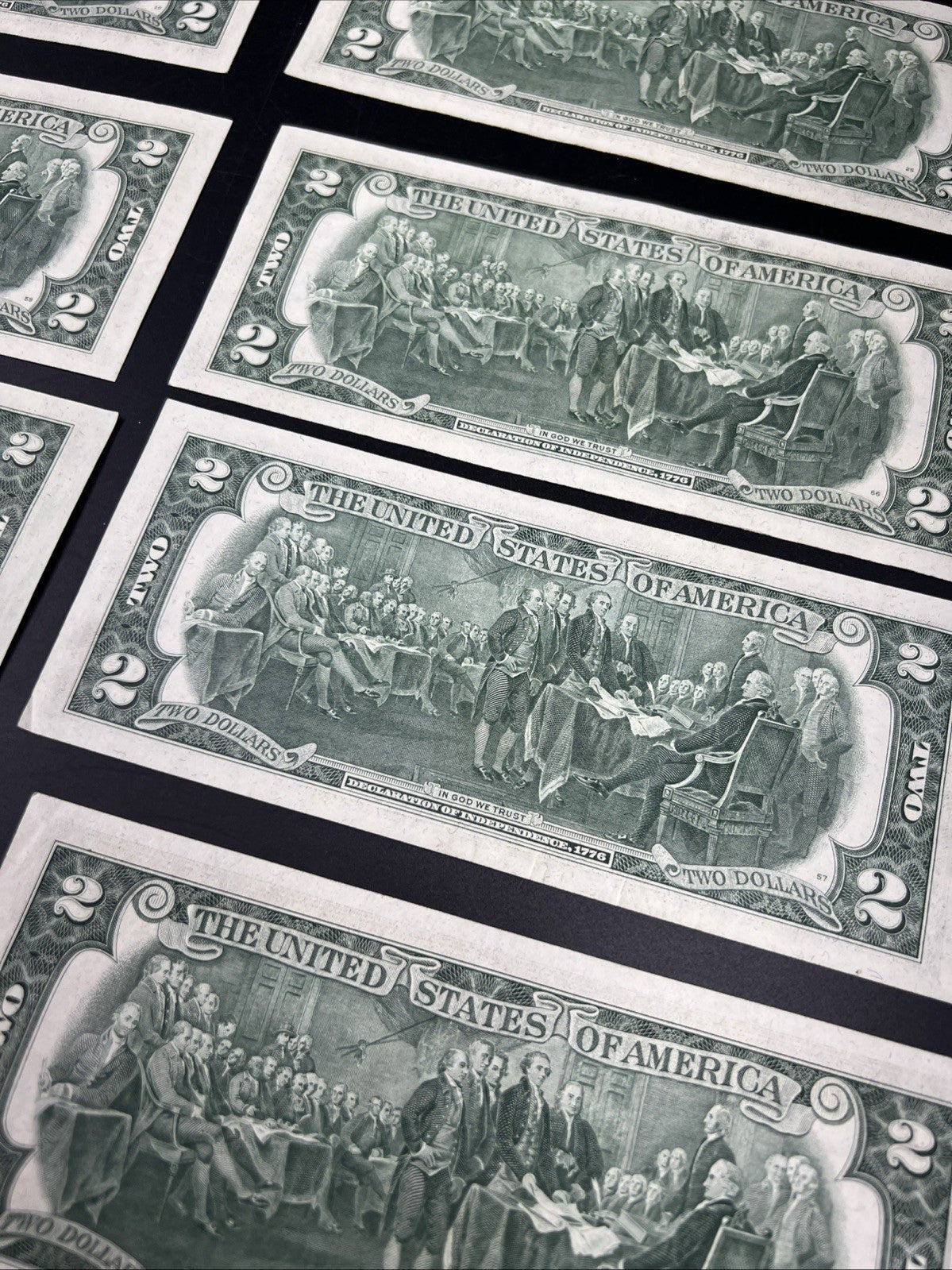 Lot of 10 1976 $2 FRN Federal Reserve Dollars Bicentennial Note XF / AU #173