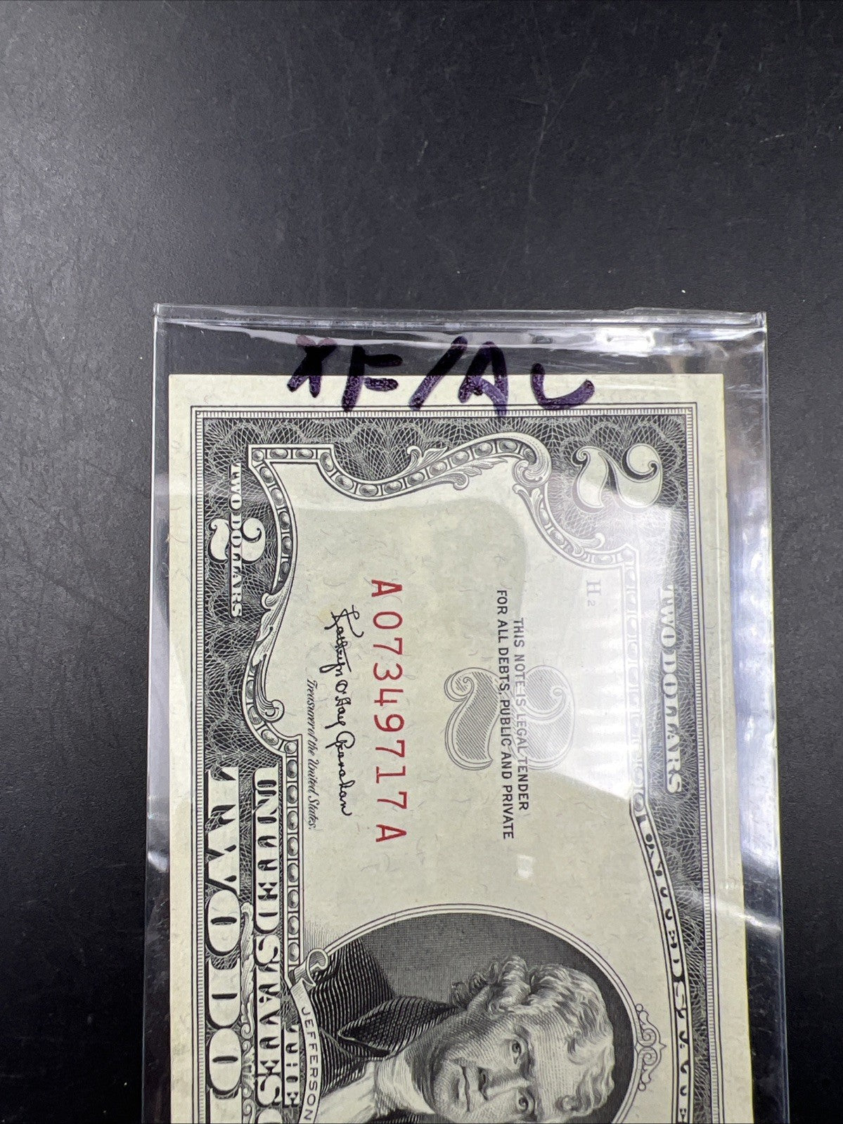 1963 $2 USN United States Red Seal Note Bill Choice XF / AU Circ # 717