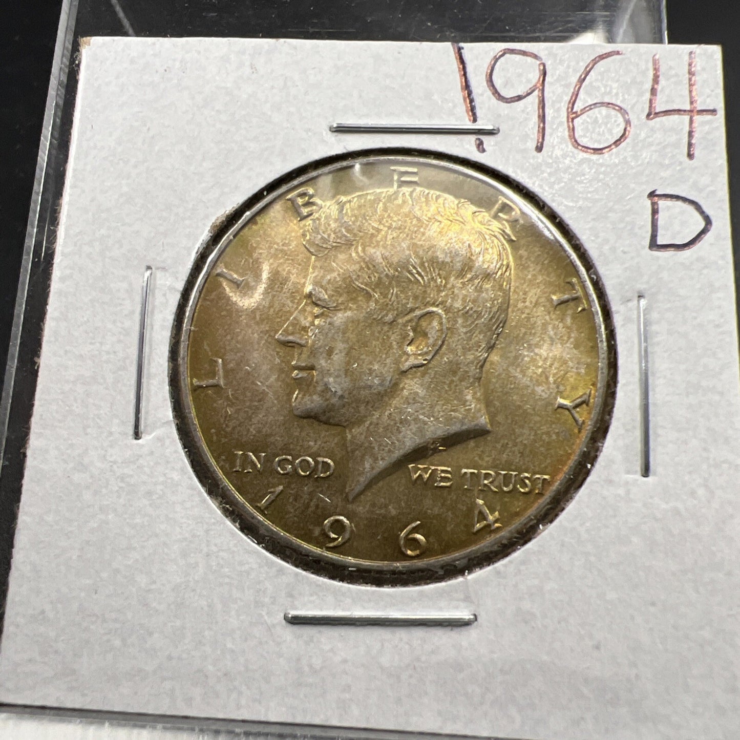 1964 D Kennedy Half Dollar Coin Choice BU UNC Neat Toning Toner SKU#627