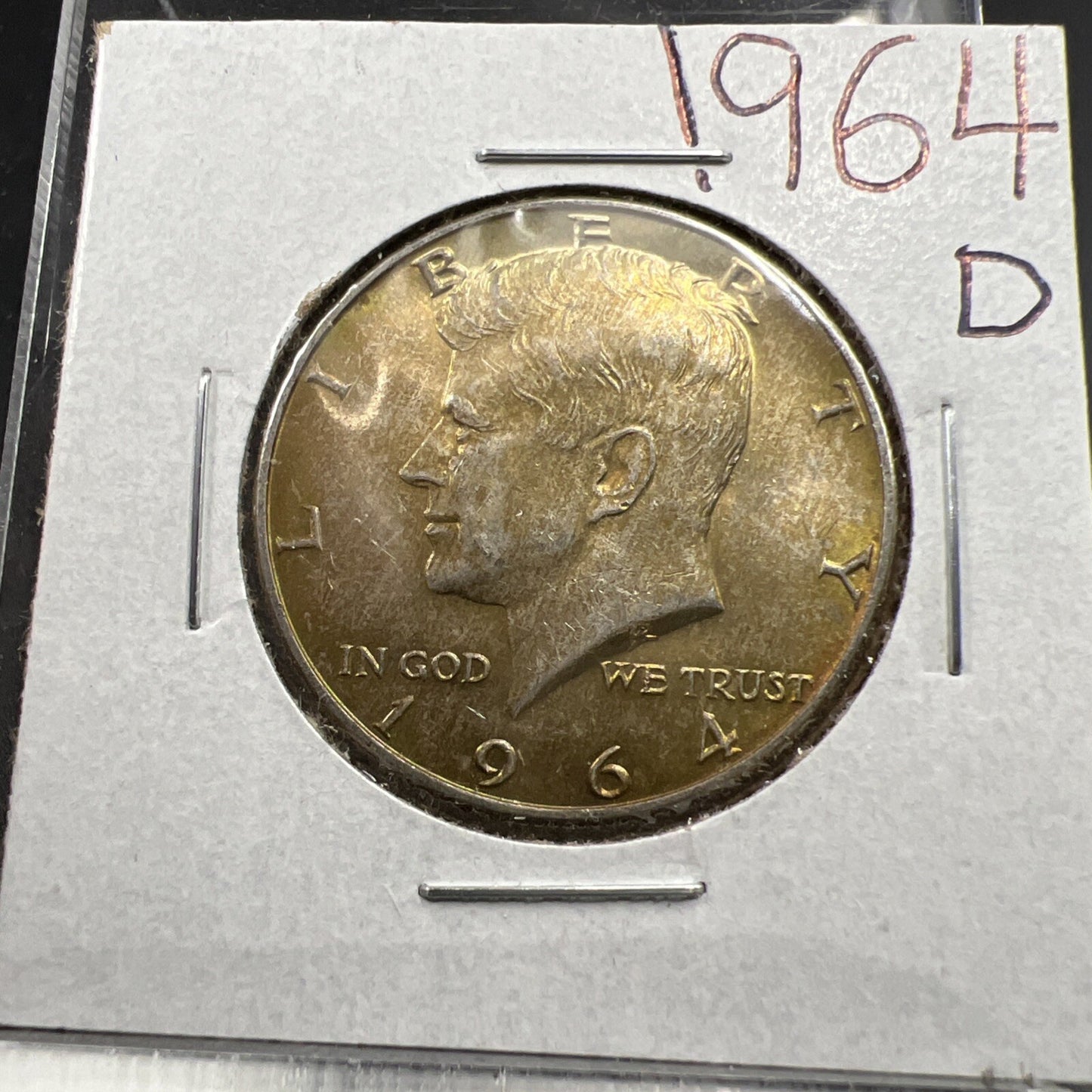1964 D Kennedy Half Dollar Coin Choice BU UNC Neat Toning Toner SKU#627