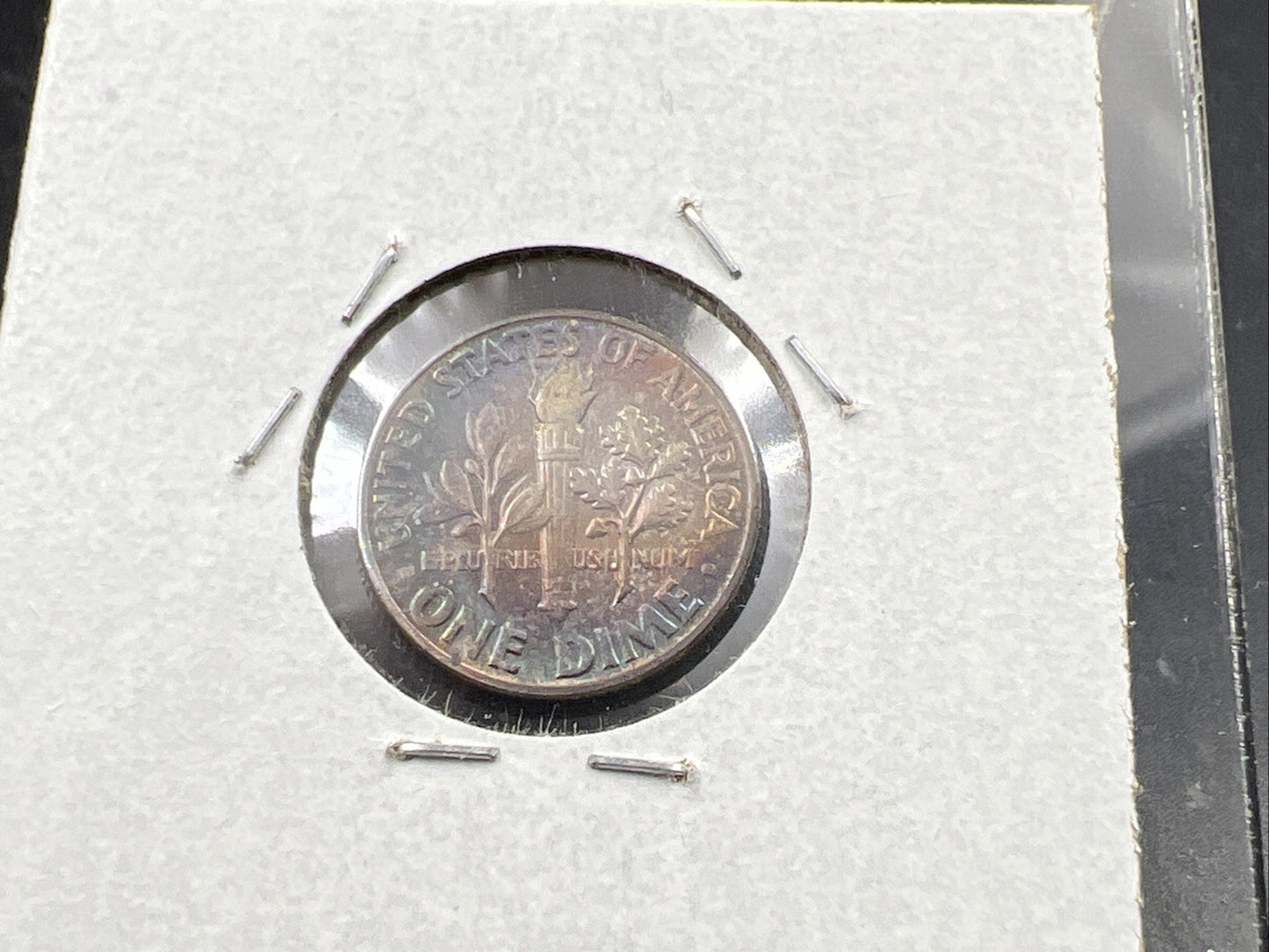 1955 P 10c Roosevelt Silver Dime Coin PQ Purple Toning Toner CH BU UNC