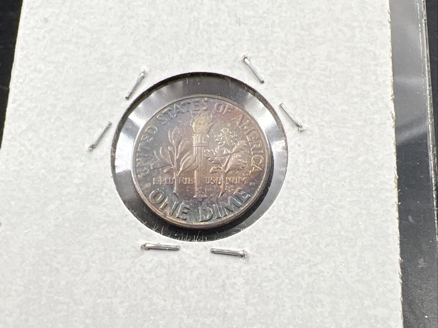 1955 P 10c Roosevelt Silver Dime Coin PQ Purple Toning Toner CH BU UNC