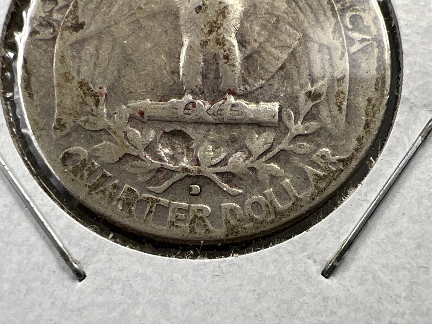 1934 D 25c Washington Silver Quarter Coin FS-501 MM of 1932 Variety AG / Good
