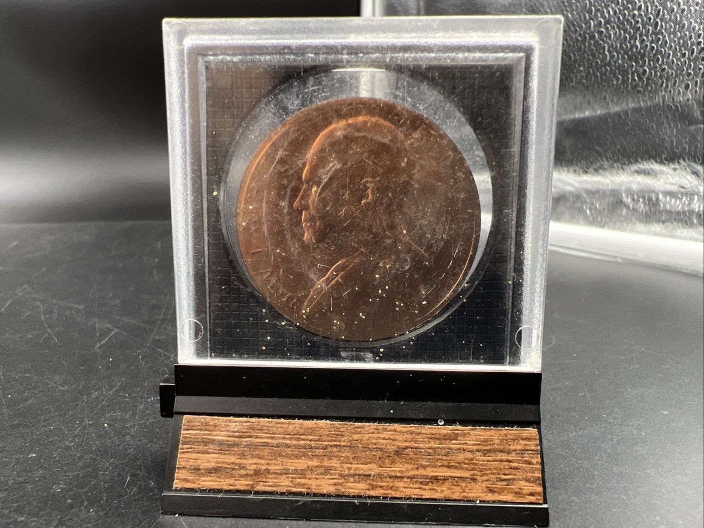 Eisenhower Presidential Bronze Medal in Display Stand Used