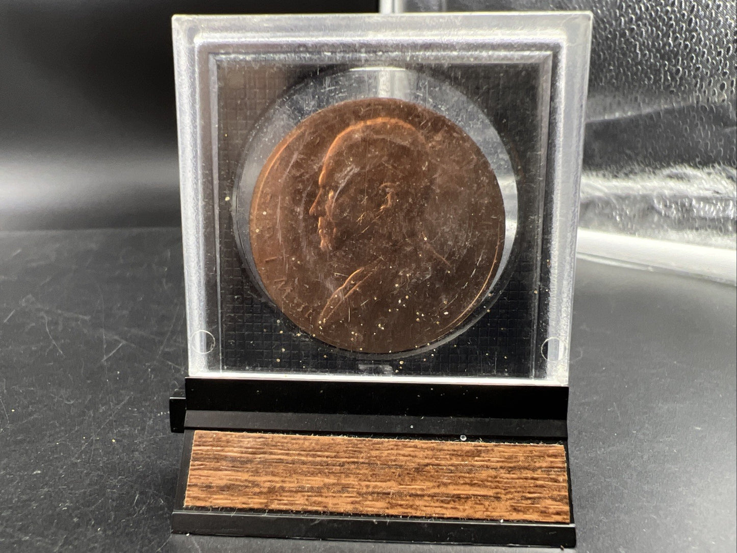 Eisenhower Presidential Bronze Medal in Display Stand Used