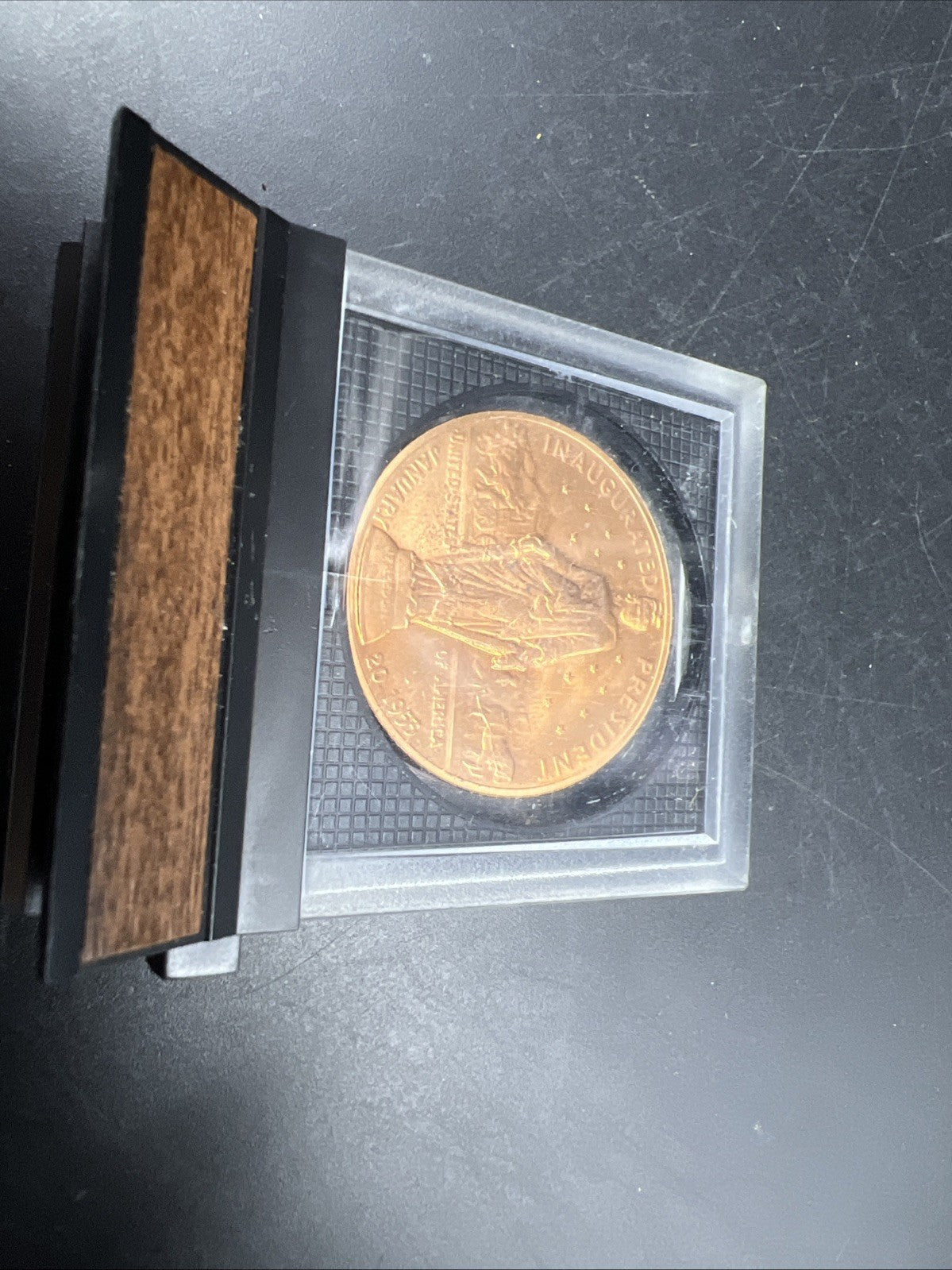Eisenhower Presidential Bronze Medal in Display Stand Used