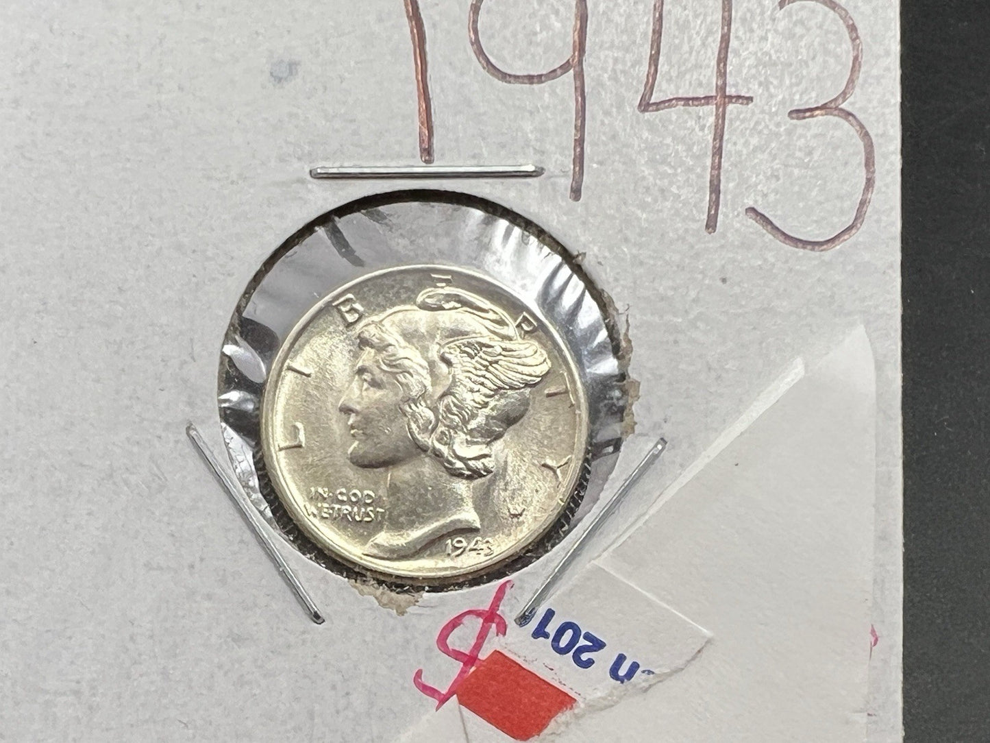 1943 P 10c Mercury Silver Dime Coin BU UNC World War II Era Coin SKU#A