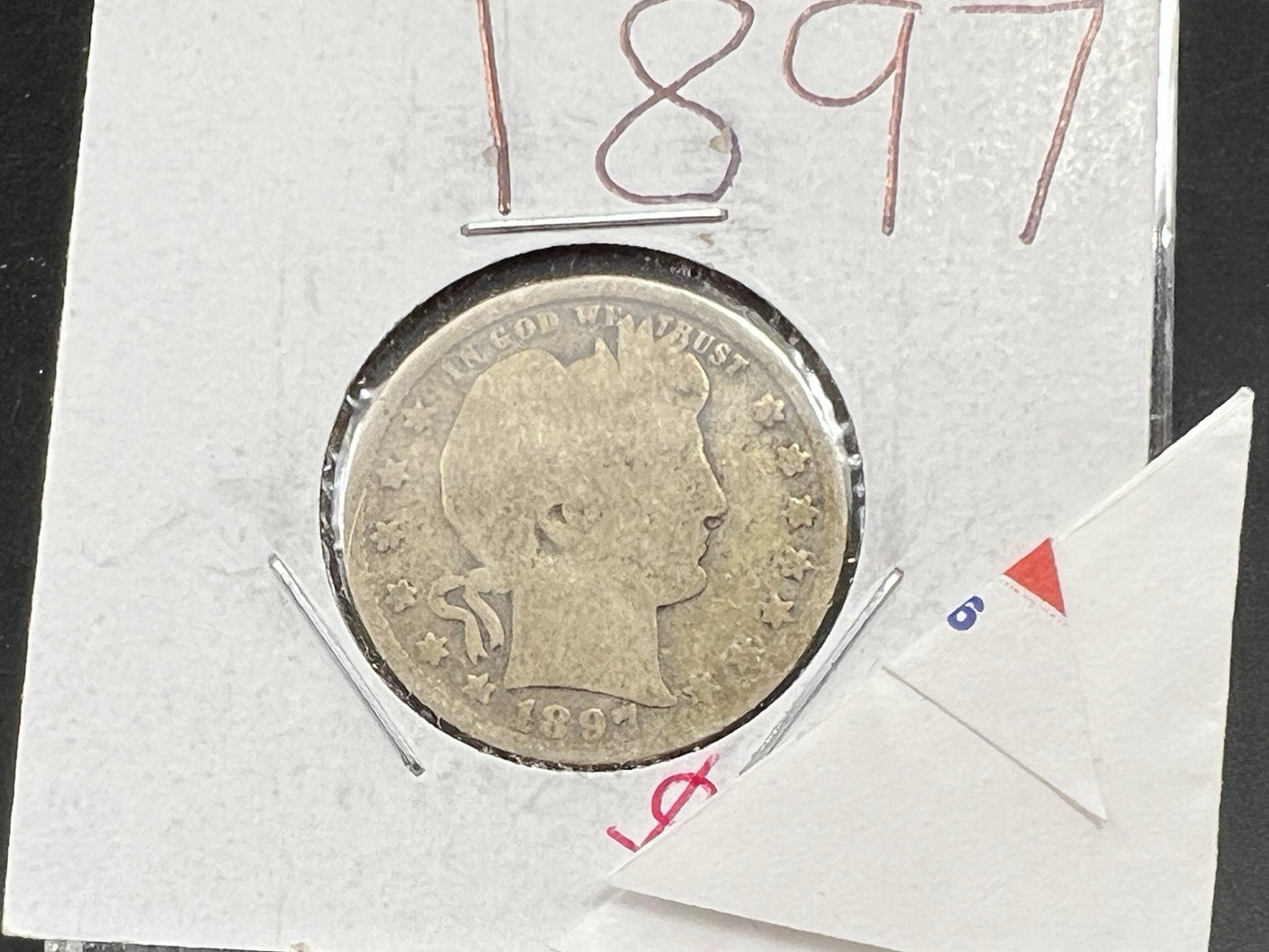 1897 P 25c Barber Silver Quarter Coin Very Circulated SKU#A