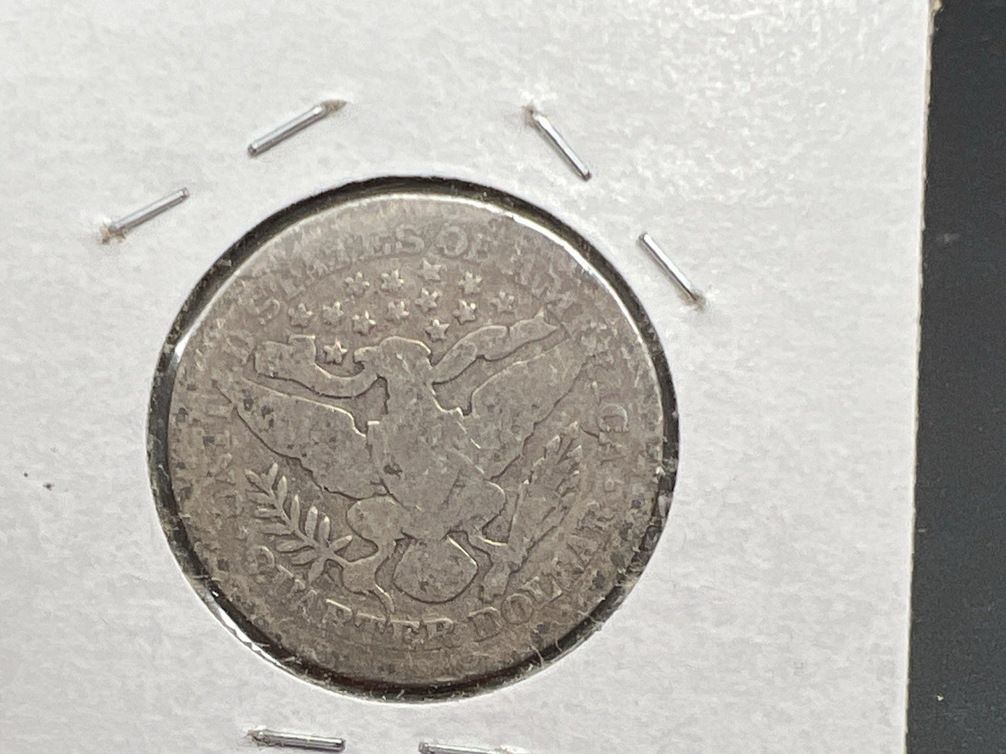 1898 P 25c Barber Silver Quarter Coin Very Circulated SKU#A